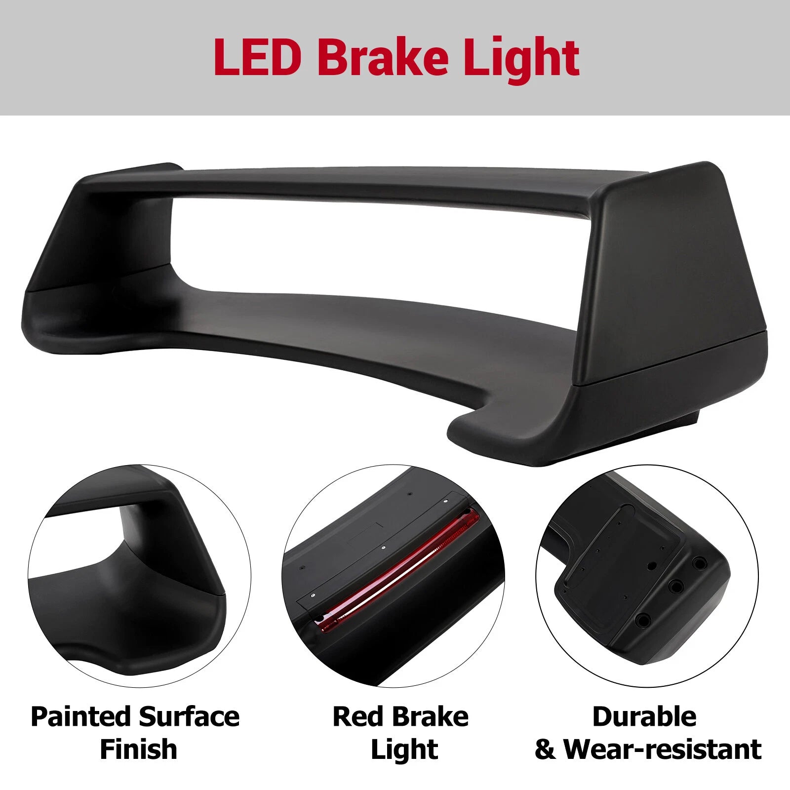 Trunk Spoiler Wing with Brake Light for Subaru Impreza WRX STI (2002–2007)