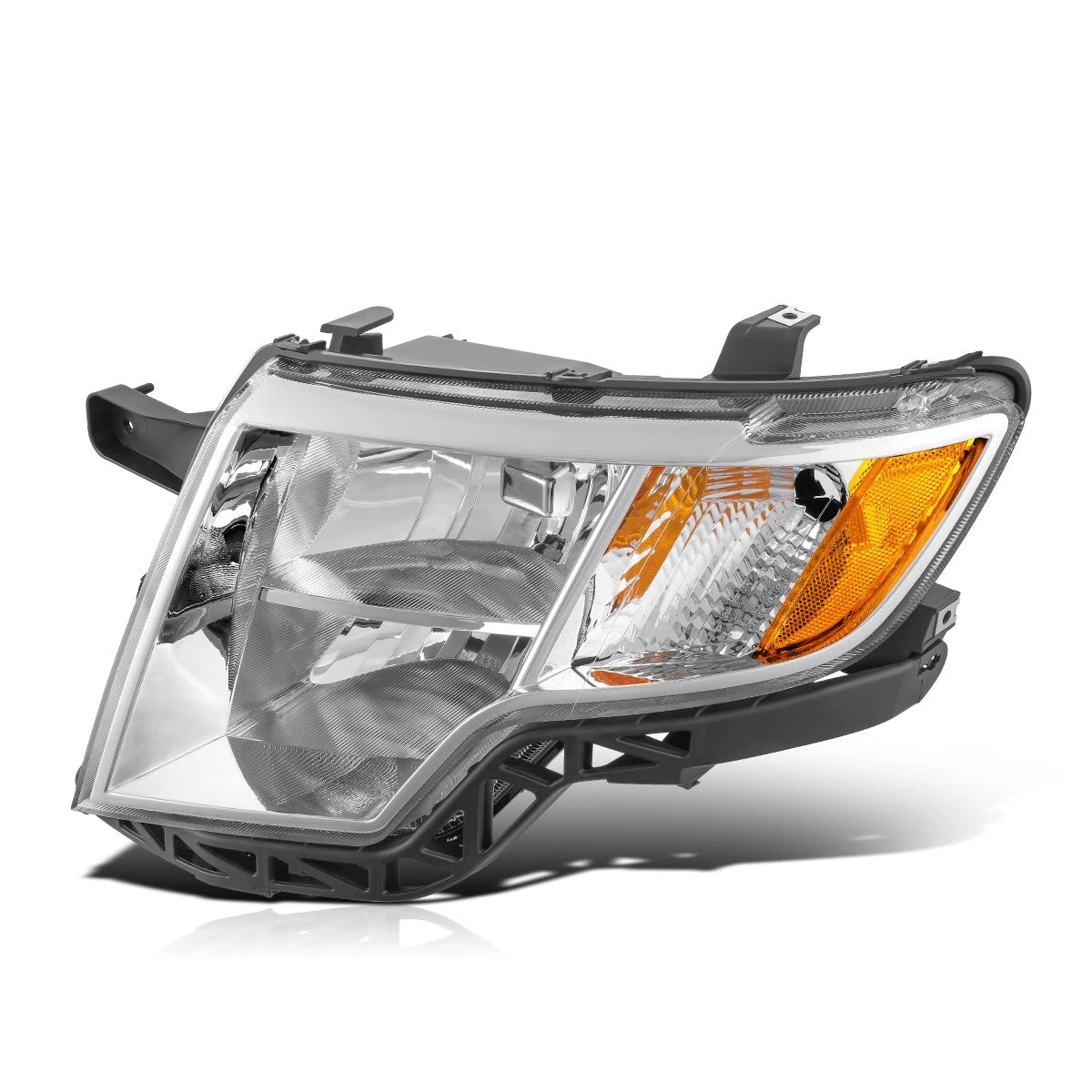 Left Side Headlight Lamp for Ford Edge (2007–2010) - Chrome, Amber Corner