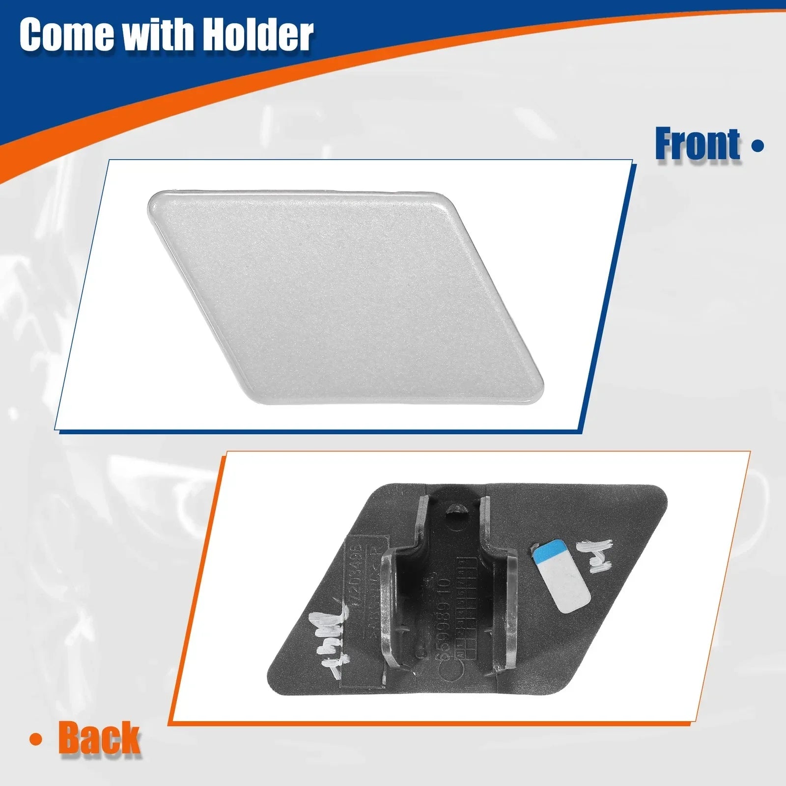 Right Side Front Bumper Washer Nozzle Cover for BMW 3 Series E90 Silver Tone