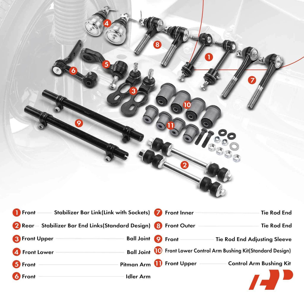 Set of 20 Ball Joint Sway Bar Link Tie Rod Ends for Ford Crown Victoria (1995–1997)