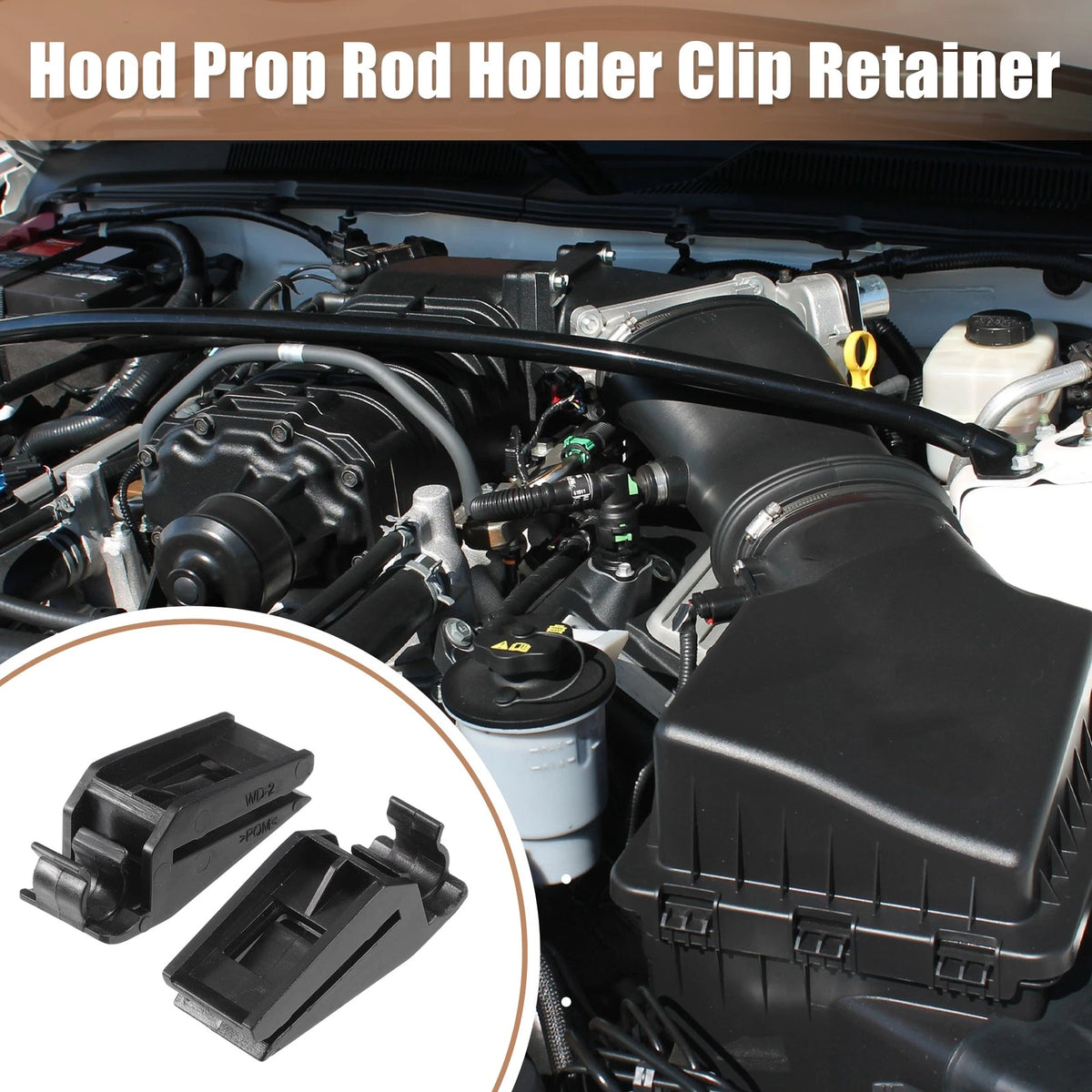 2X Hood Prop Rod Holder Clip Retainer for Honda Accord (2008–2012)