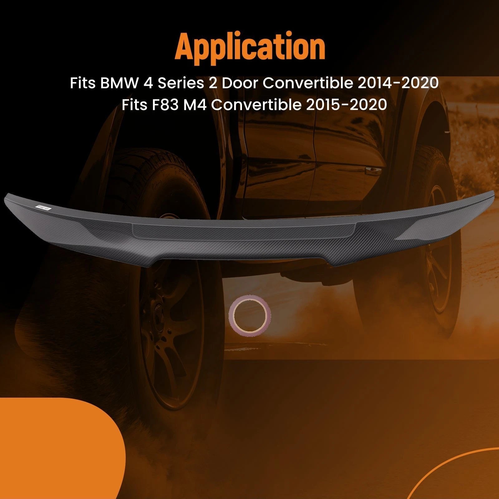 Carbon Fiber Rear Wing Spoiler for BMW F83 M4 (2015–2020)