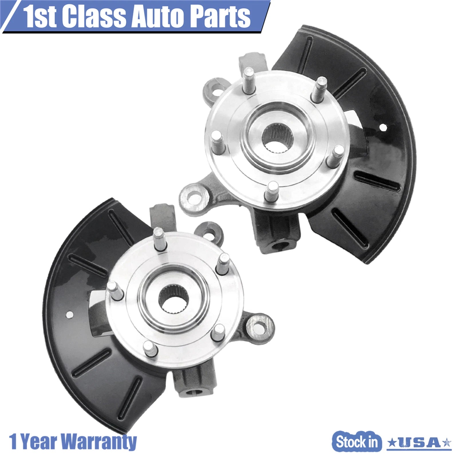 Front Steering Knuckle & Wheel Bearing Hub Assembly Pair for Ford Escape (2005-2012)