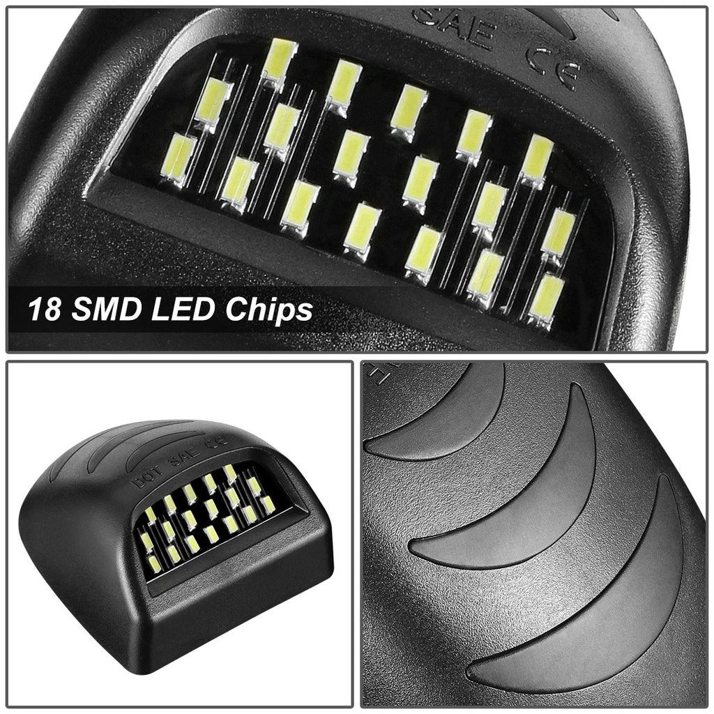 2X LED License Plate Lights for Silverado Sierra (2001–2014)