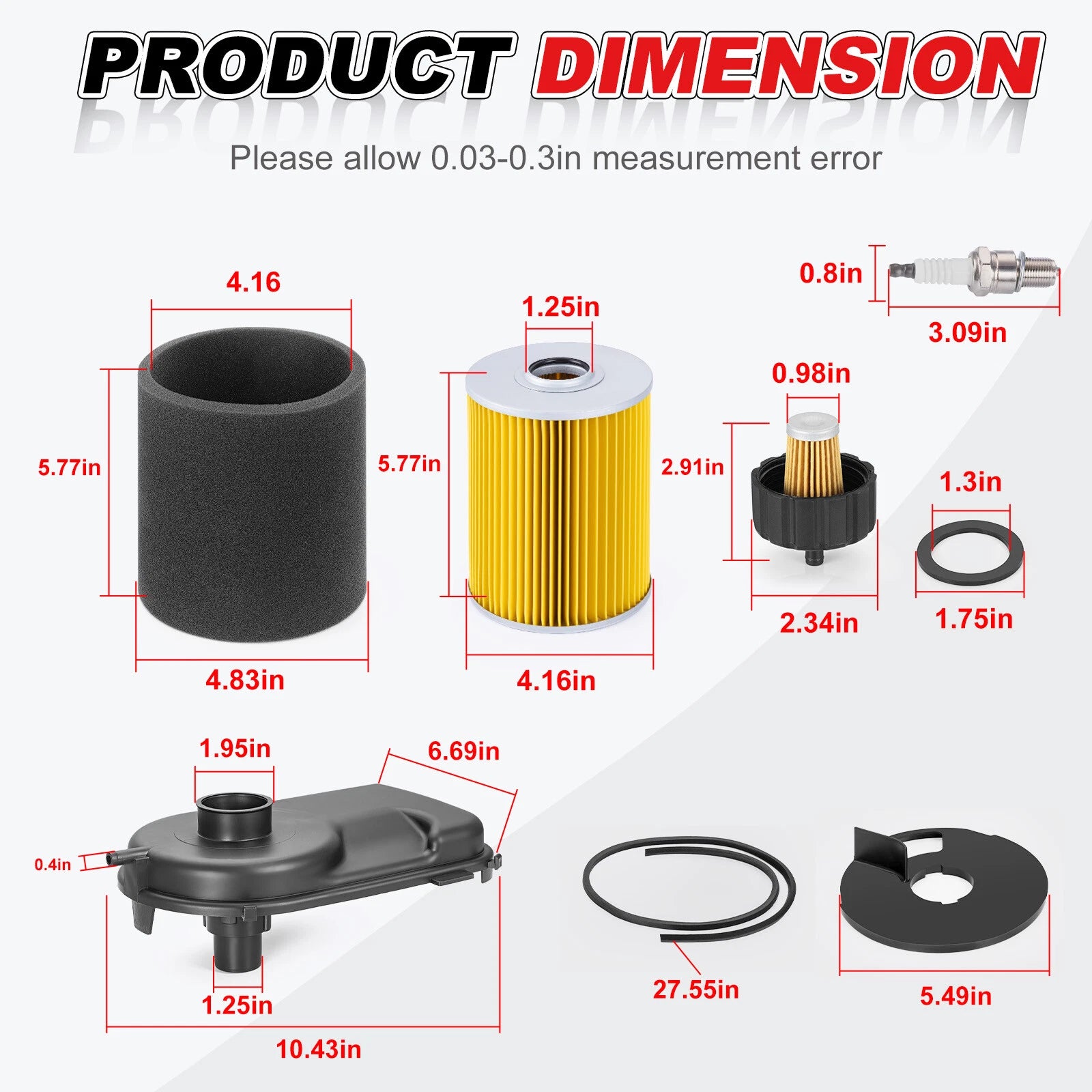 Air Box Cleaner Cover Kit with Fuel Filter for Yamaha Golf Cart G2-G11