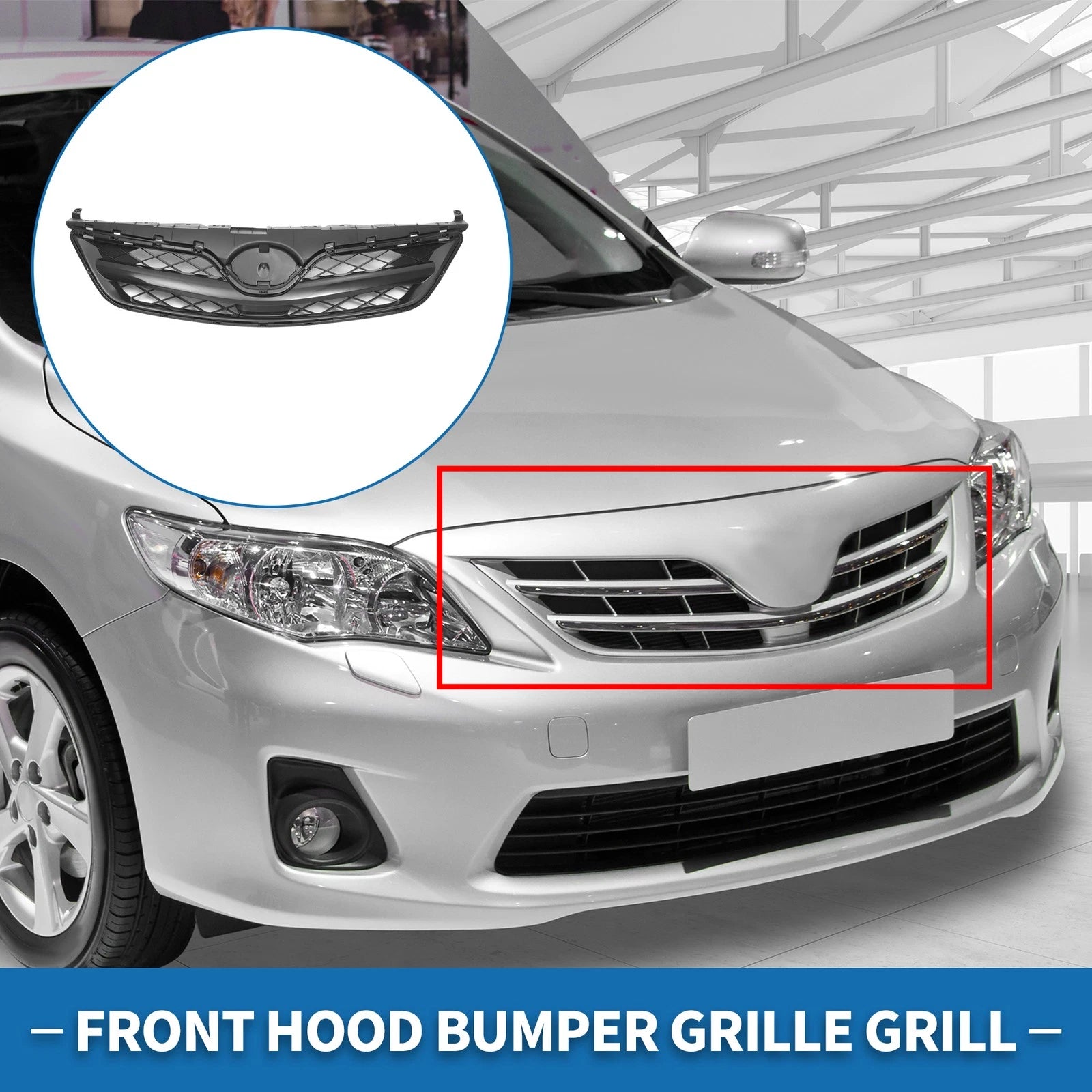 Front Hood Bumper Grille for Toyota Corolla (2010) Black
