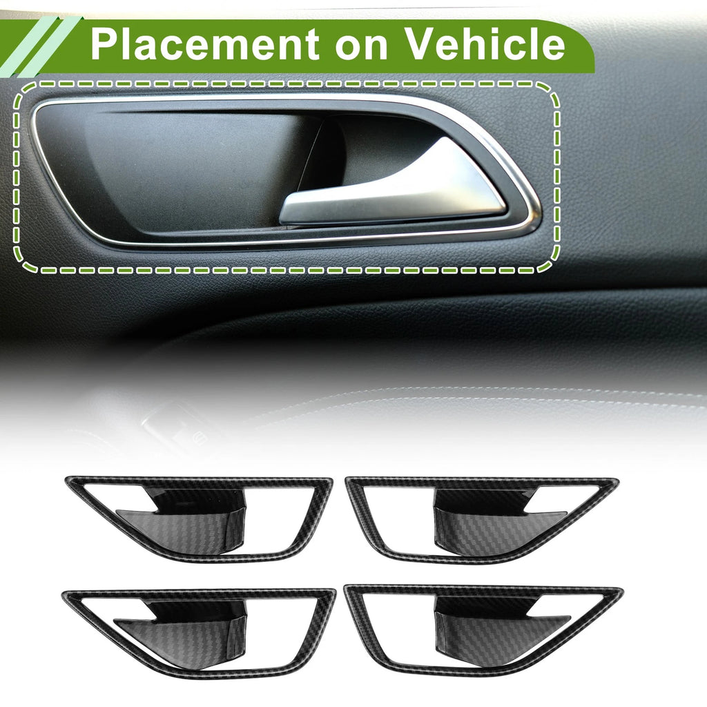 Interior Door Handle Bowl Cover Trim for Subaru Crosstrek (2018–2023) Carbon Fiber Black