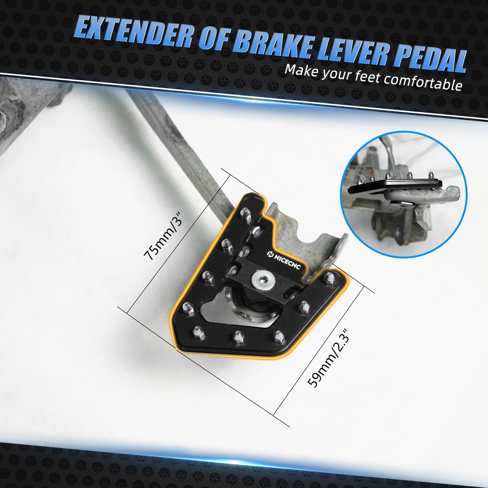 Brake Lever Foot Pedal Extension for Yamaha Raptor 700/700R (2006–2012)
