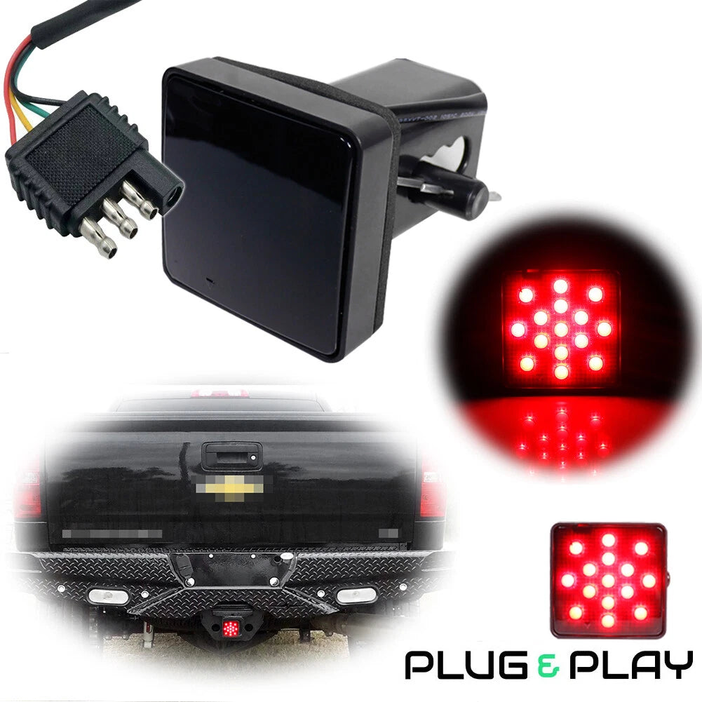 2" Smoked 15-LED Brake Light for Trailer Hitch Cover