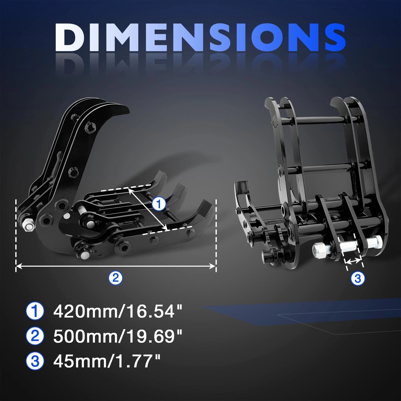 2-Pin Grabber Attachment for Mini Excavator (0.8-1.8 Tons)