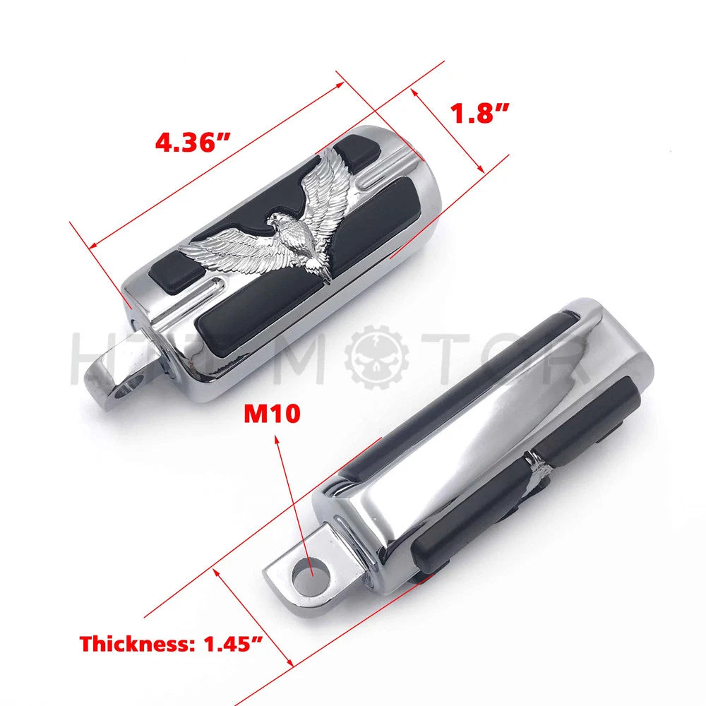 HTTMT Chrome Eagle Foot Peg for Harley Wide Glide, Street Glide, V Rod (Most)