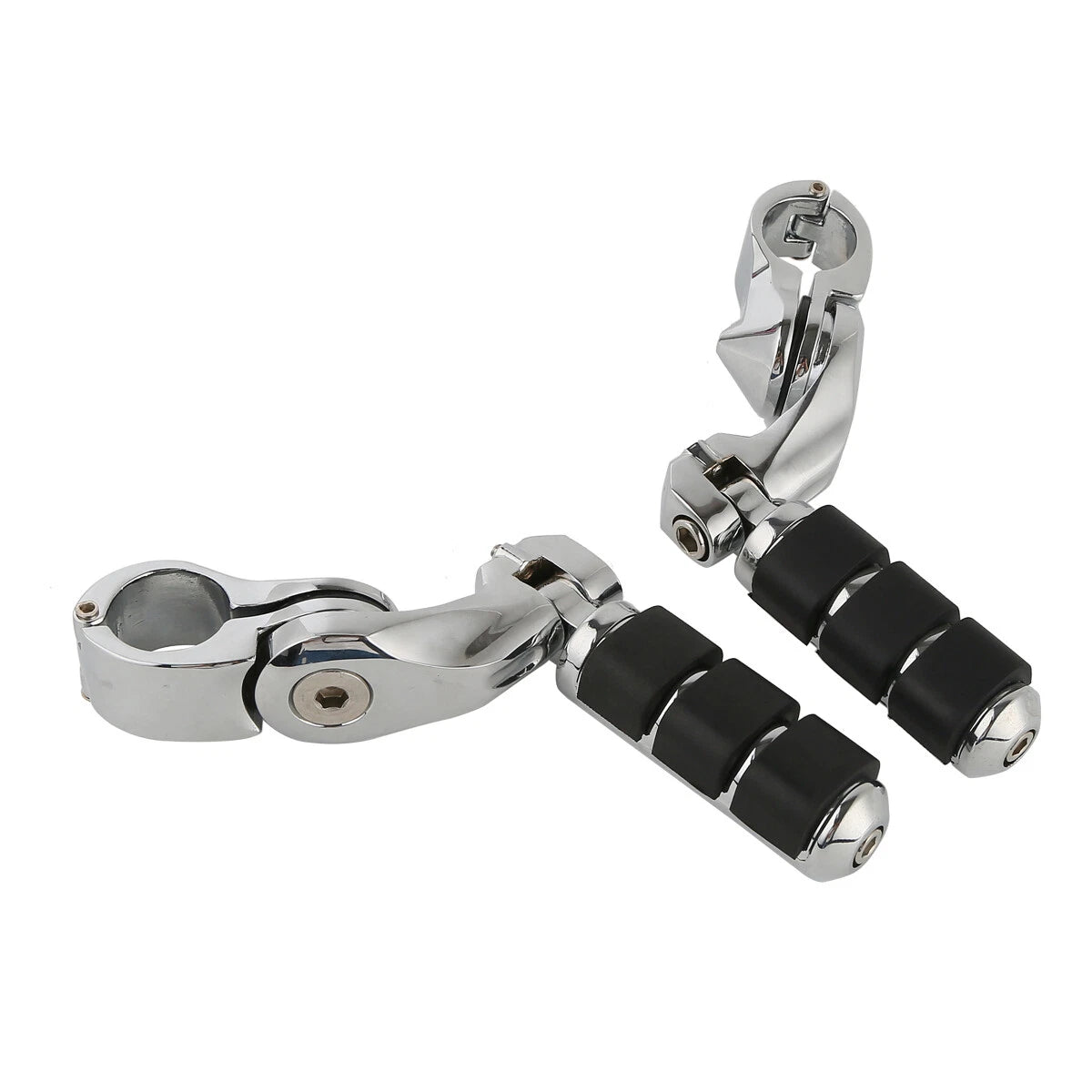 1 1/4" Highway Bar Short Angled Footpeg Mount for Harley Touring Softail