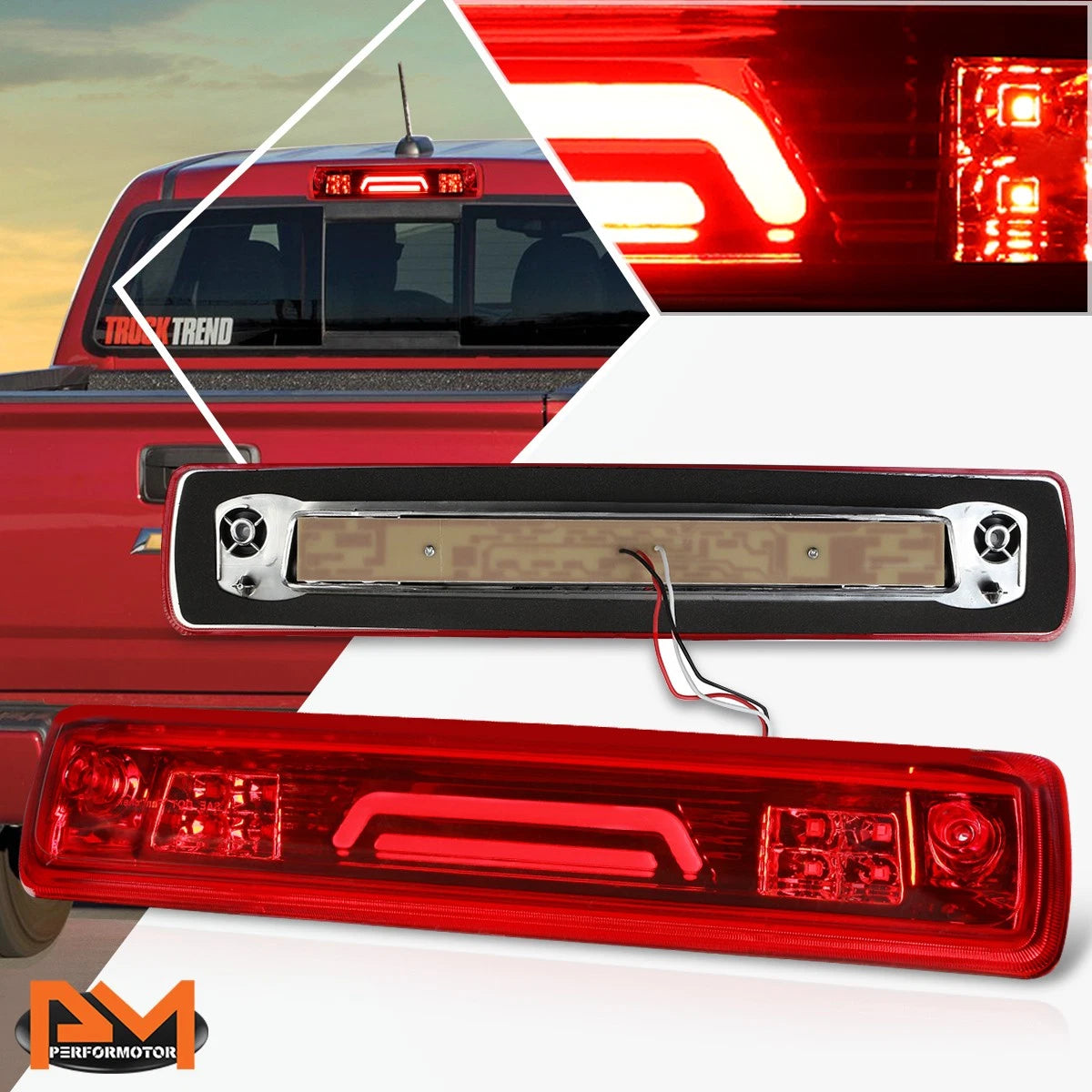 2X 2-Row LED Bar 3rd Tail Brake Light for Colorado/Canyon (2015–2018)