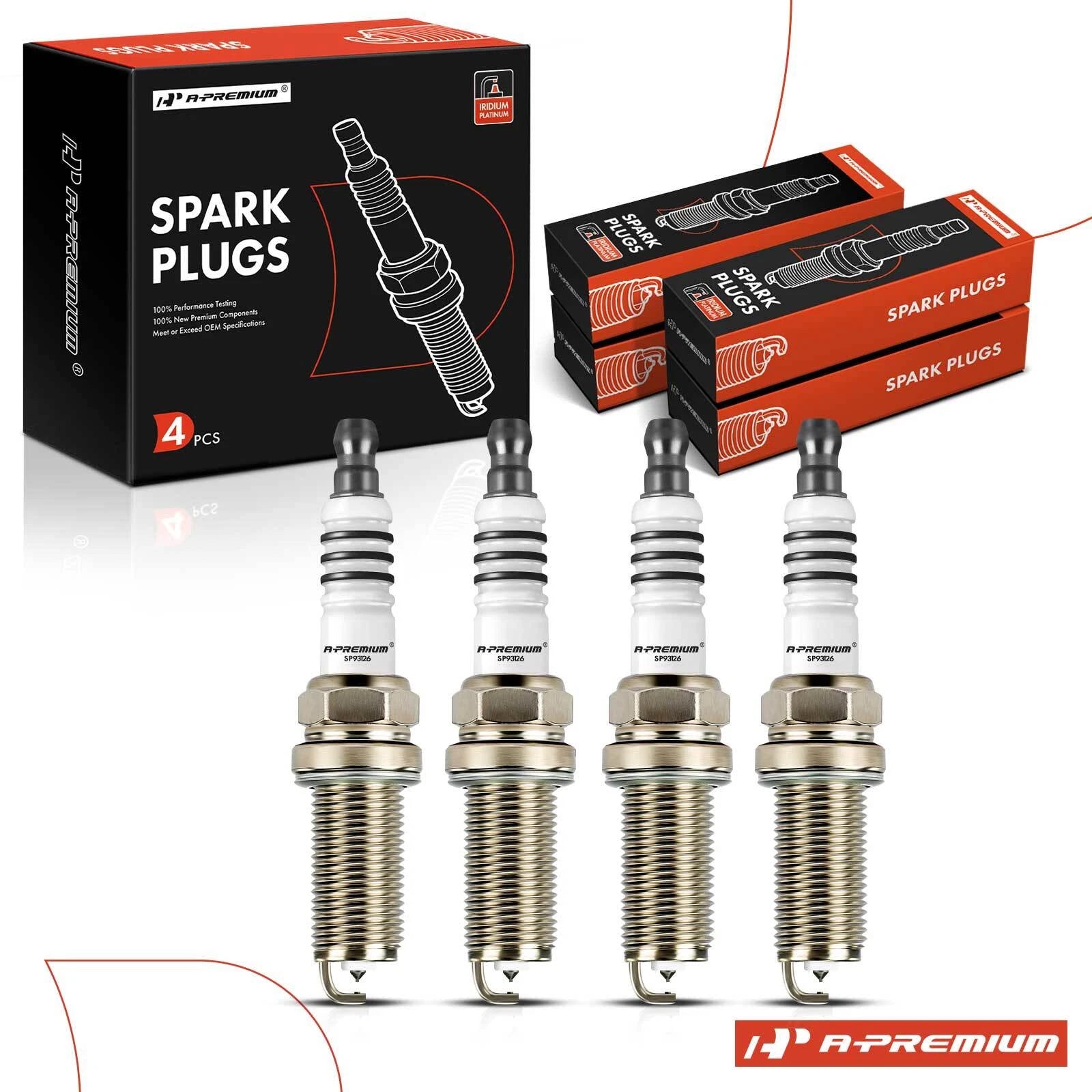Set of 4 Iridium Platinum Spark Plugs for Hyundai Veloster (2013–2014)