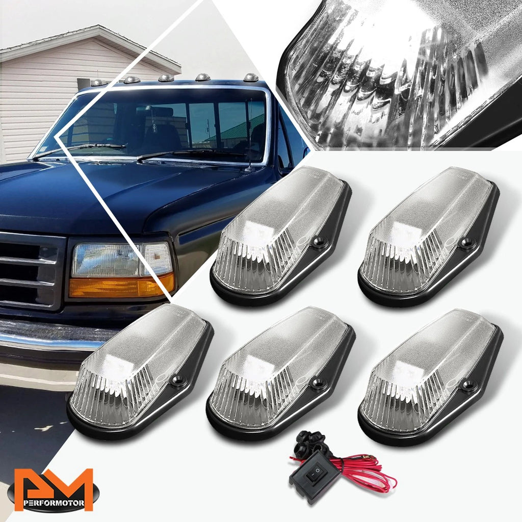 Set of 8 Amber Chrome LED Side Marker Lights for Truck Trailer