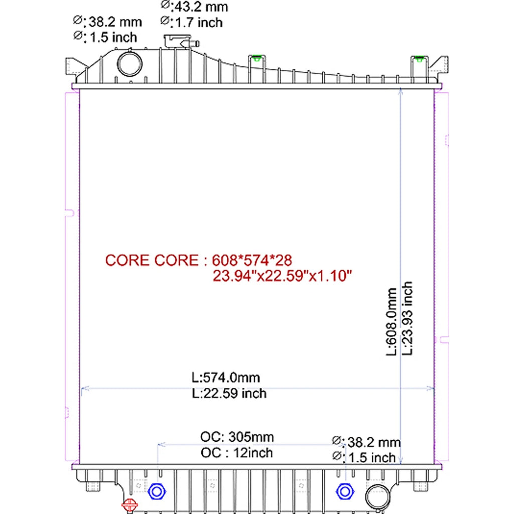Replacement Radiator Stock Repair for Ford Ranger (2006–2011)