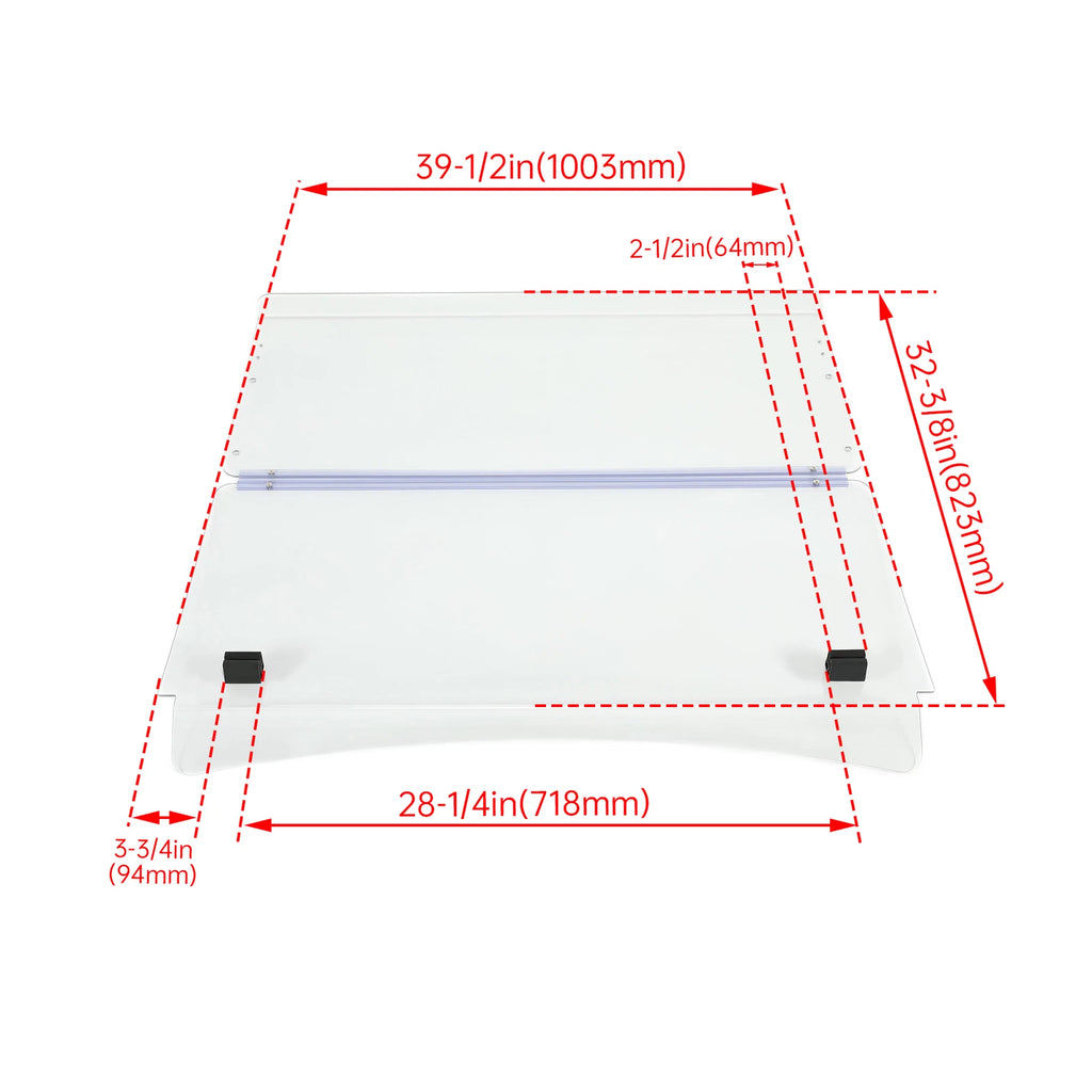 Front Folding Clear Windshield for EZGO Express S4/L4 Golf Cart (2015–2023)