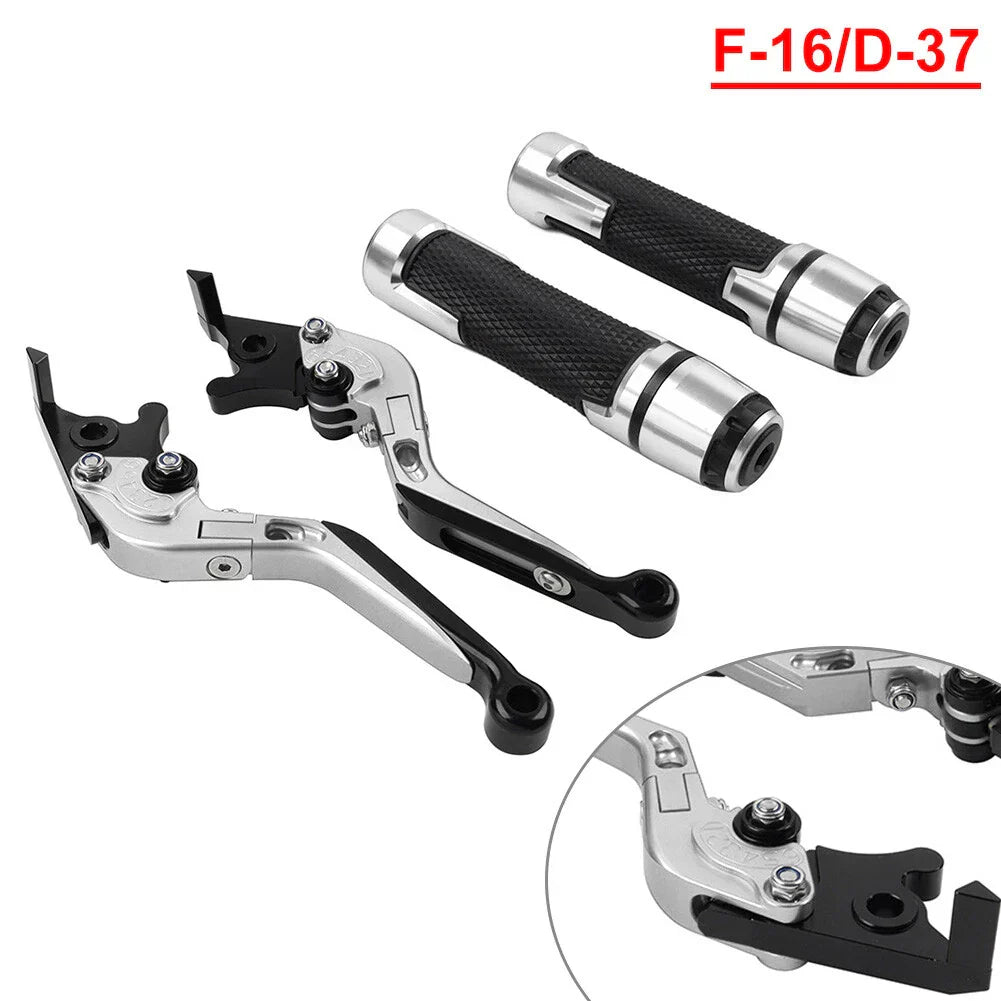 Silver Extendable Brake Clutch Levers & Grips for BMW F650GS (2002-2007)
