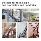 Set of 4 PVC Staircase Handrail End Cap Covering Tube Edges 45mm