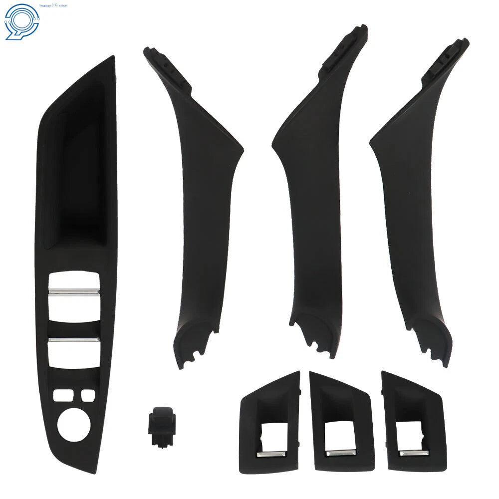 Set of 2 Inner Door Panel Handle Pull Trim Covers for BMW 5 Series (2010-2016)