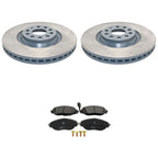 Set of 2 Front Rotors & TRW Pro Low-Metallic Brake Pads for Golf R GTI Jetta S3