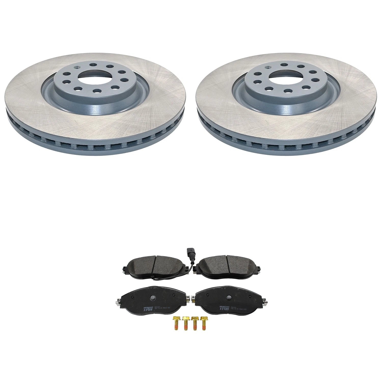 Set of 2 Front Rotors & TRW Pro Low-Metallic Brake Pads for Golf R GTI Jetta S3