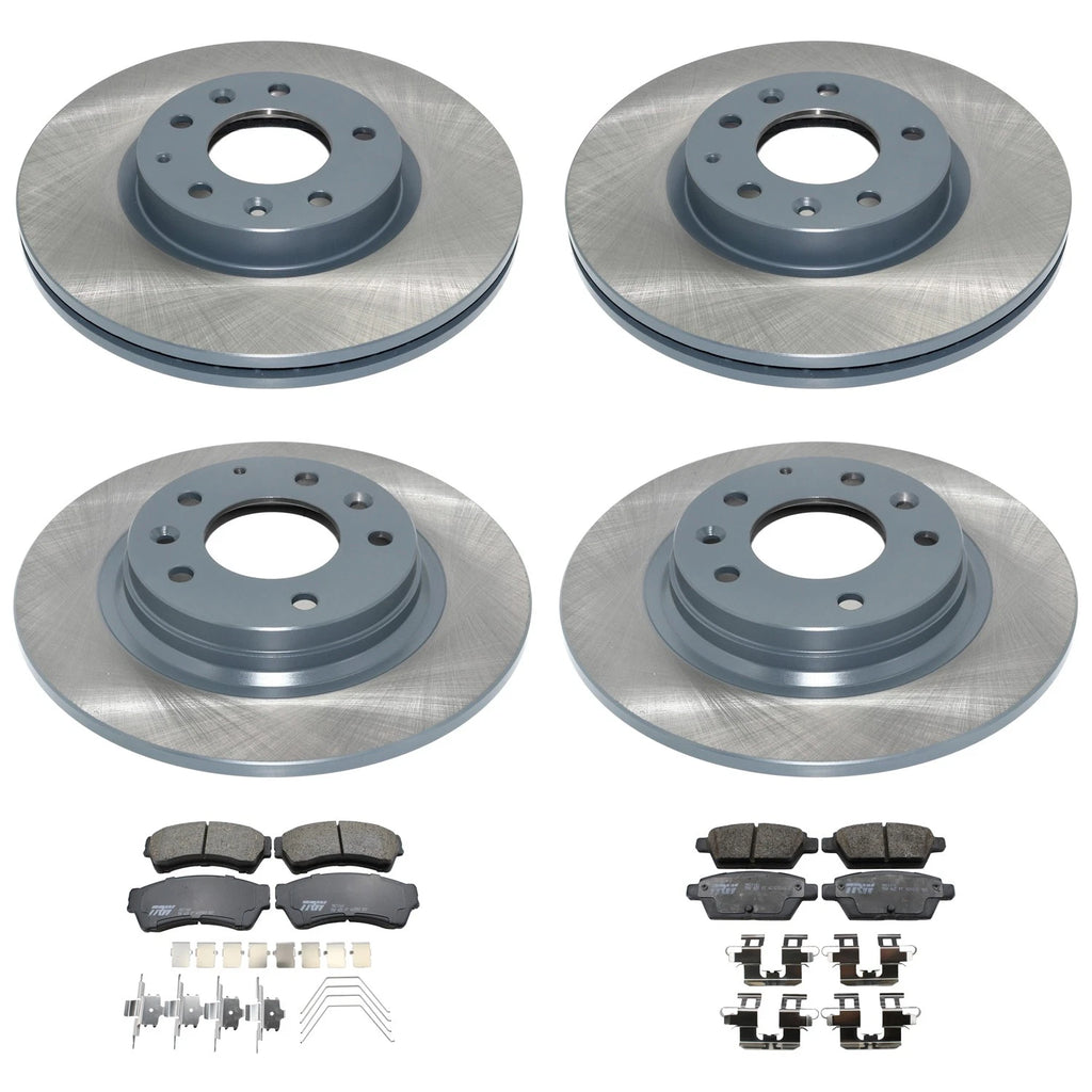 Set of 4 DuraGo Disc Brake Rotors & TRW Ceramic Pads for Fusion Milan MKZ (2006–2012)