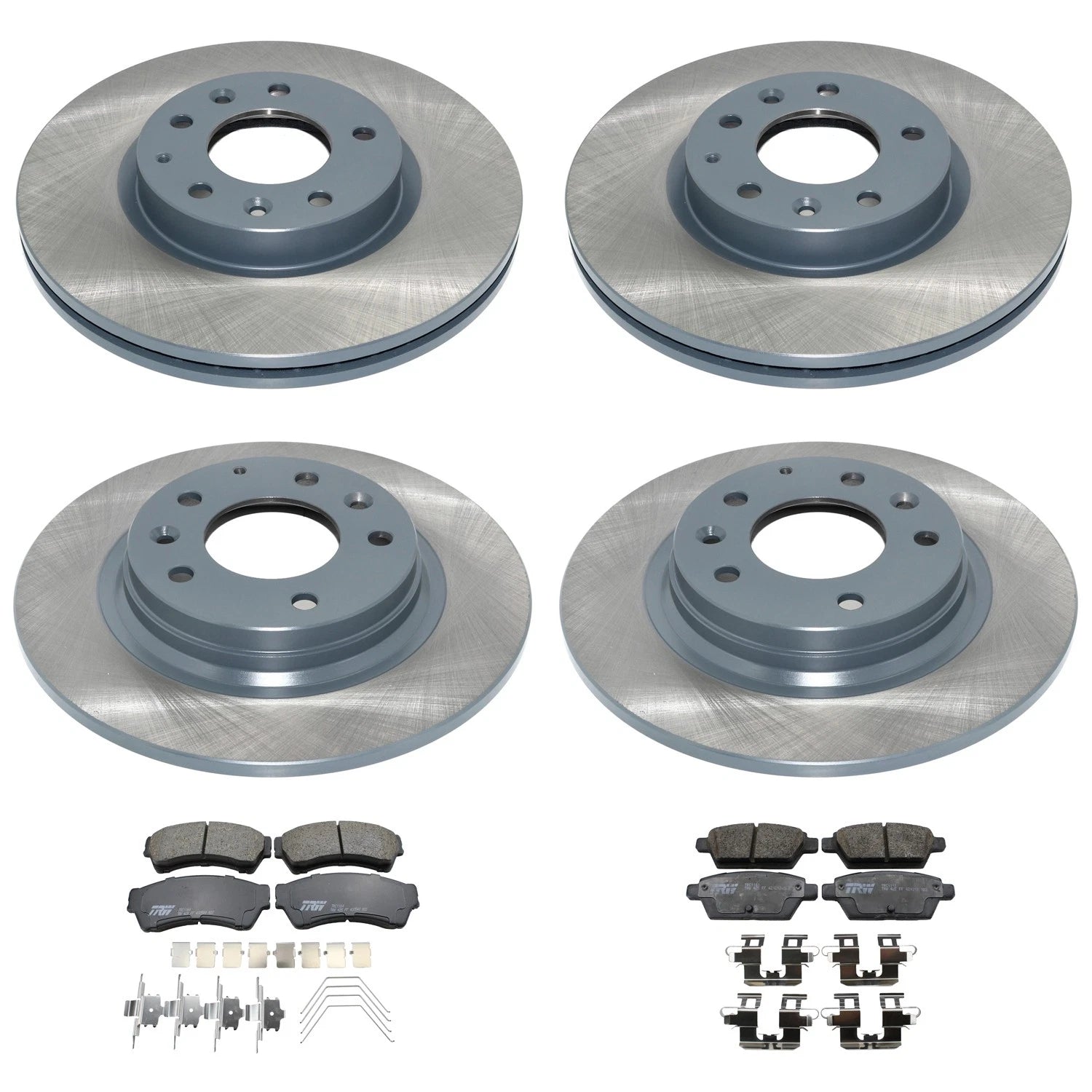 Set of 4 DuraGo Disc Brake Rotors & TRW Ceramic Pads for Fusion Milan MKZ (2006–2012)