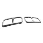 Dual Muffler Tip Cover Trim for Audi Q7 (2016–2019) - Silver