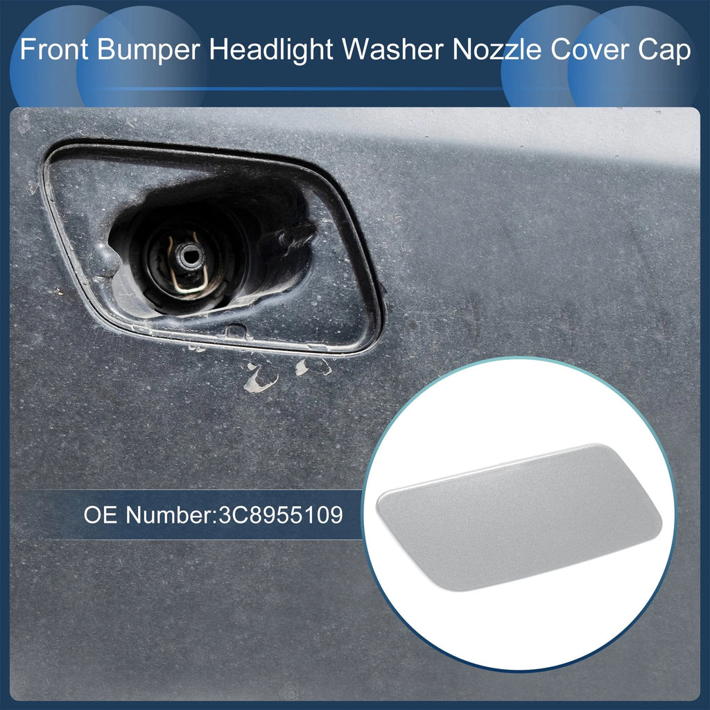 Front Left Washer Nozzle Cover Cap for Volkswagen Passat CC (2008–2012) Silver Tone