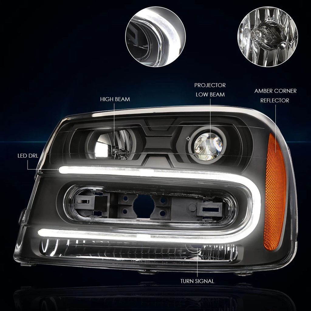 Headlight Replacement for Ford F-150 (2015–2017) Chrome Housing Clear Side