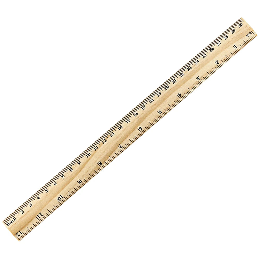 300mm Pine Wooden Ruler Dual Scale for Drawing Measuring Crafting