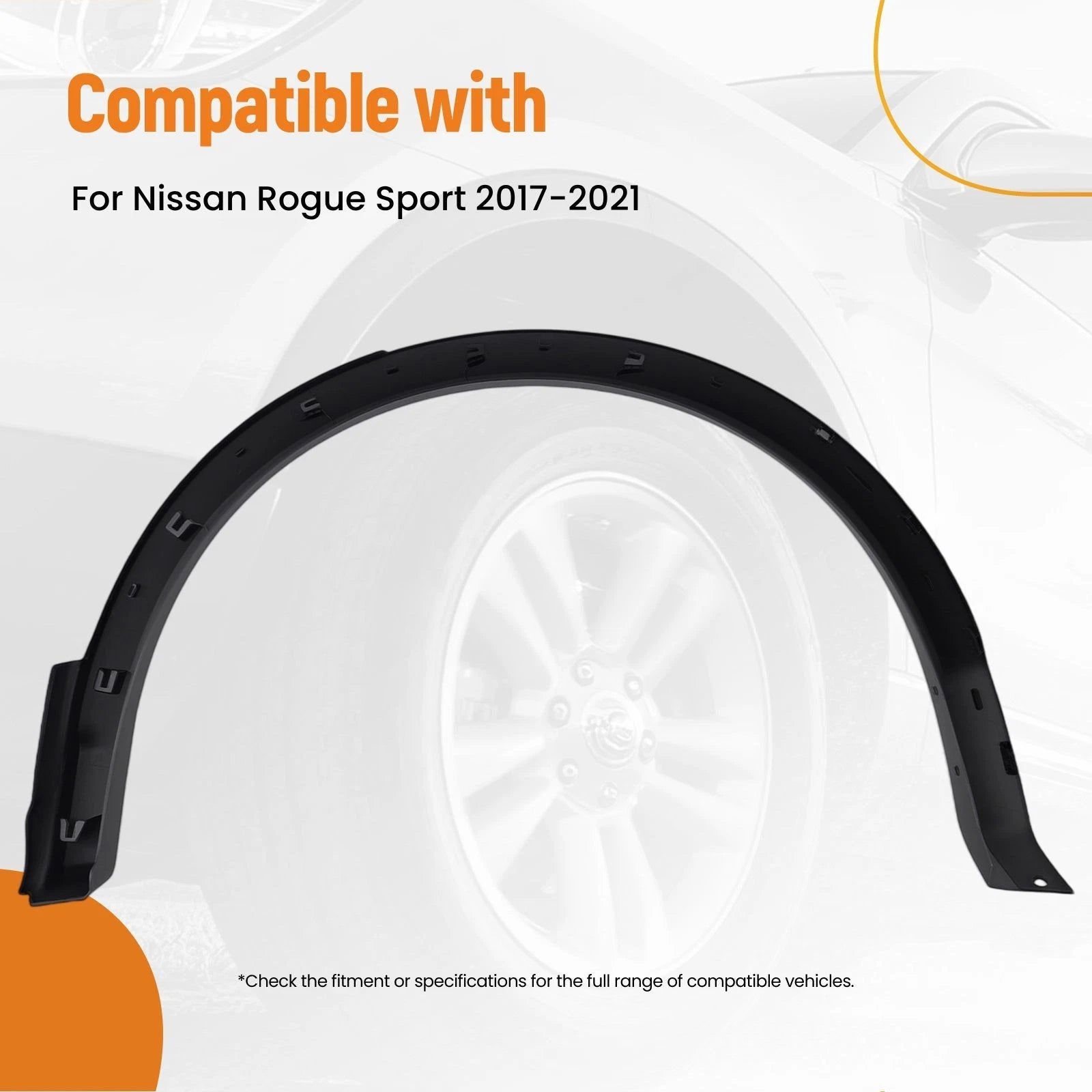 Black Fender Trim Right Side for Nissan Rogue Sport (2017–2021) 938286MA0A