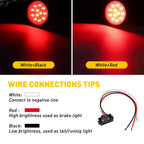 2X LED Round Trailer Lights for Truck (4" Red)