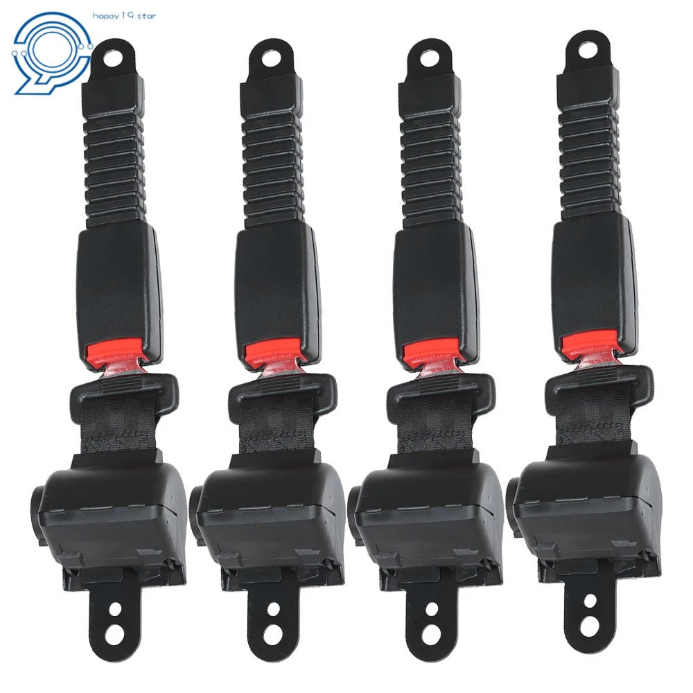 Set of 4 Retractable Golf Cart Seat Belts & Bracket Kit for E-Z-G-O Yamaha Club Car