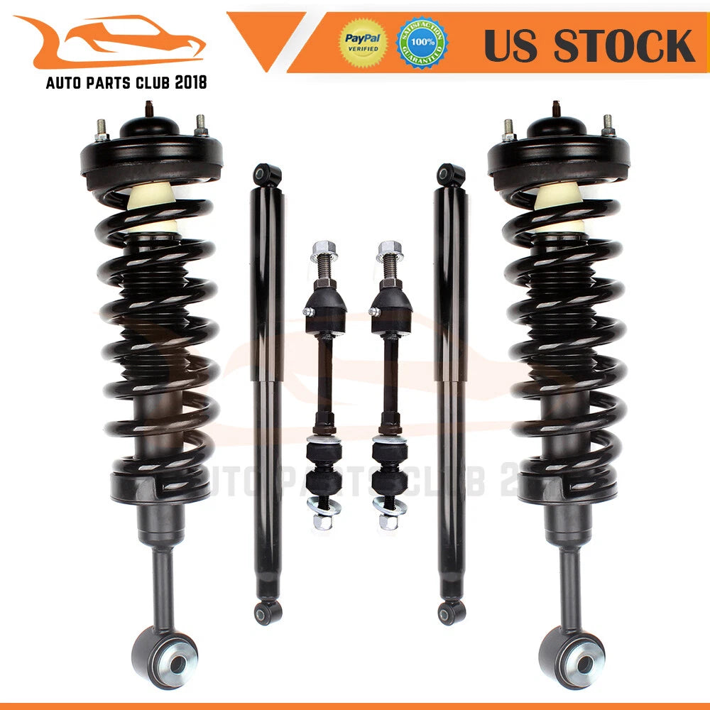 Set of 6 Front Strut Rear Shocks Sway Bar Links for Ford F-150 (2005–2008)