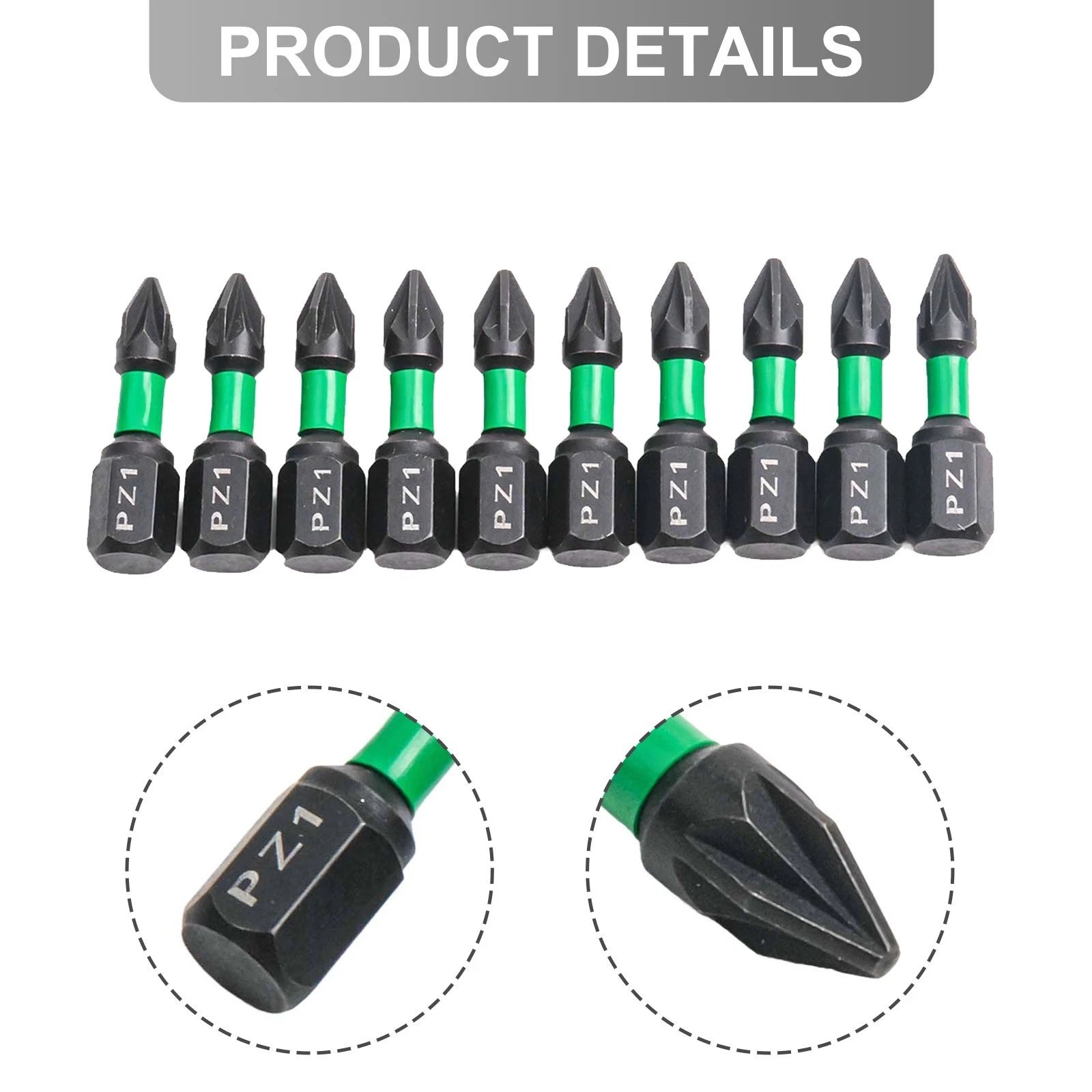 10PC Screwdriver Bits Set for Professional Use - 25mm Alloy Steel Magnetic Tips