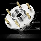 Front Wheel Bearing & Hub Assembly w/ ABS for Nissan Armada QX56 Pathfinder Titan (2004–2007)