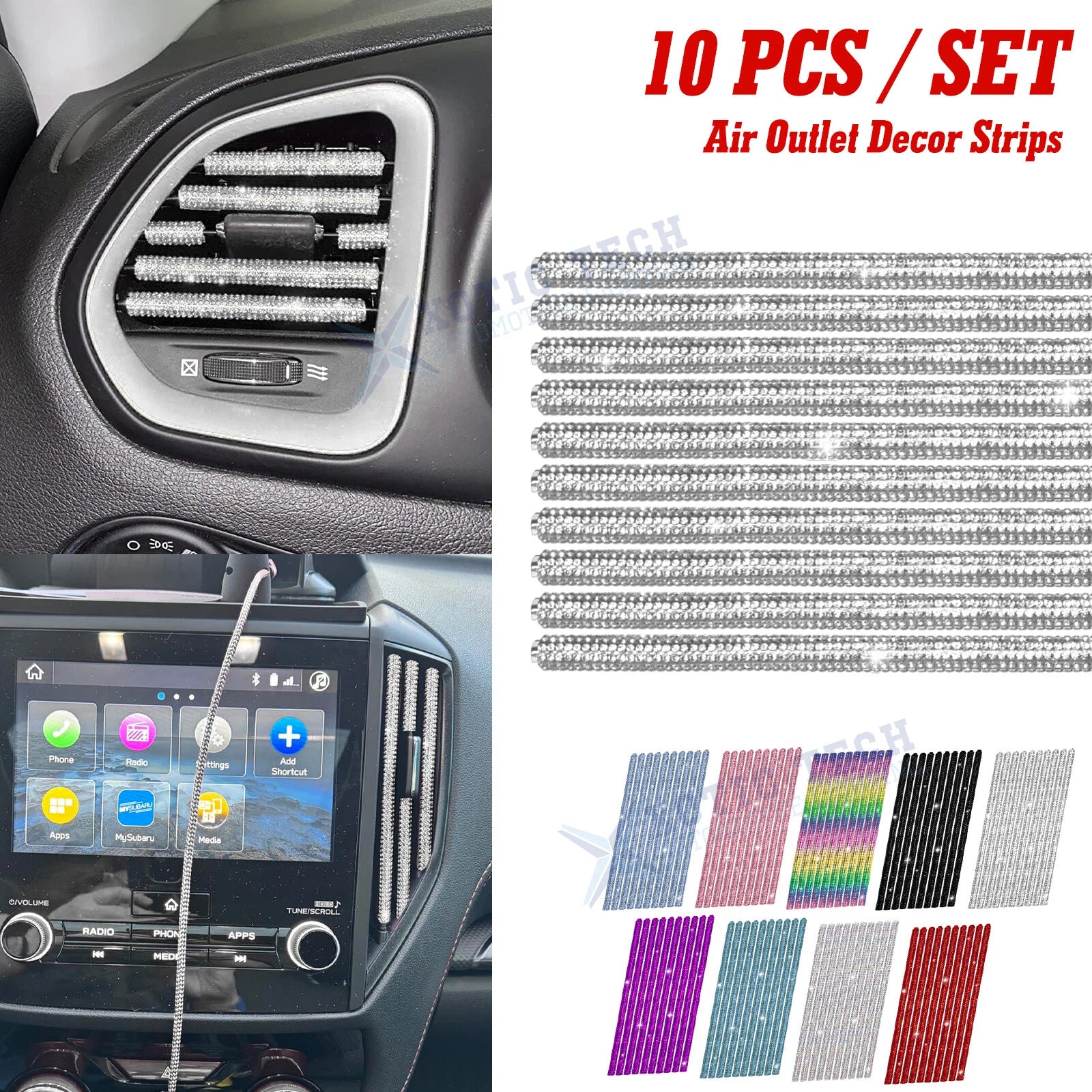 Air Conditioner Outlet Decoration Stripes for Car Interior (10 Pieces) 2010–2015