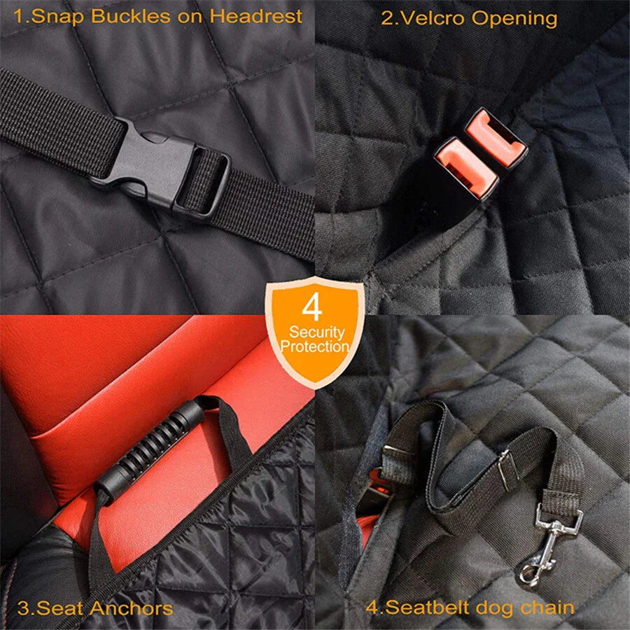 Universal Waterproof Black Pet Car Seat Cover for Dog Cat Rear Bench Mat