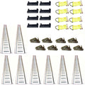 Set of 8 Galvanized 5' Horizontal Rails End Caps Straps Rings Tie-Down Kit