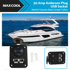 50 Amp Dual USB Socket Flush Mount QC 3.0 for Automotive