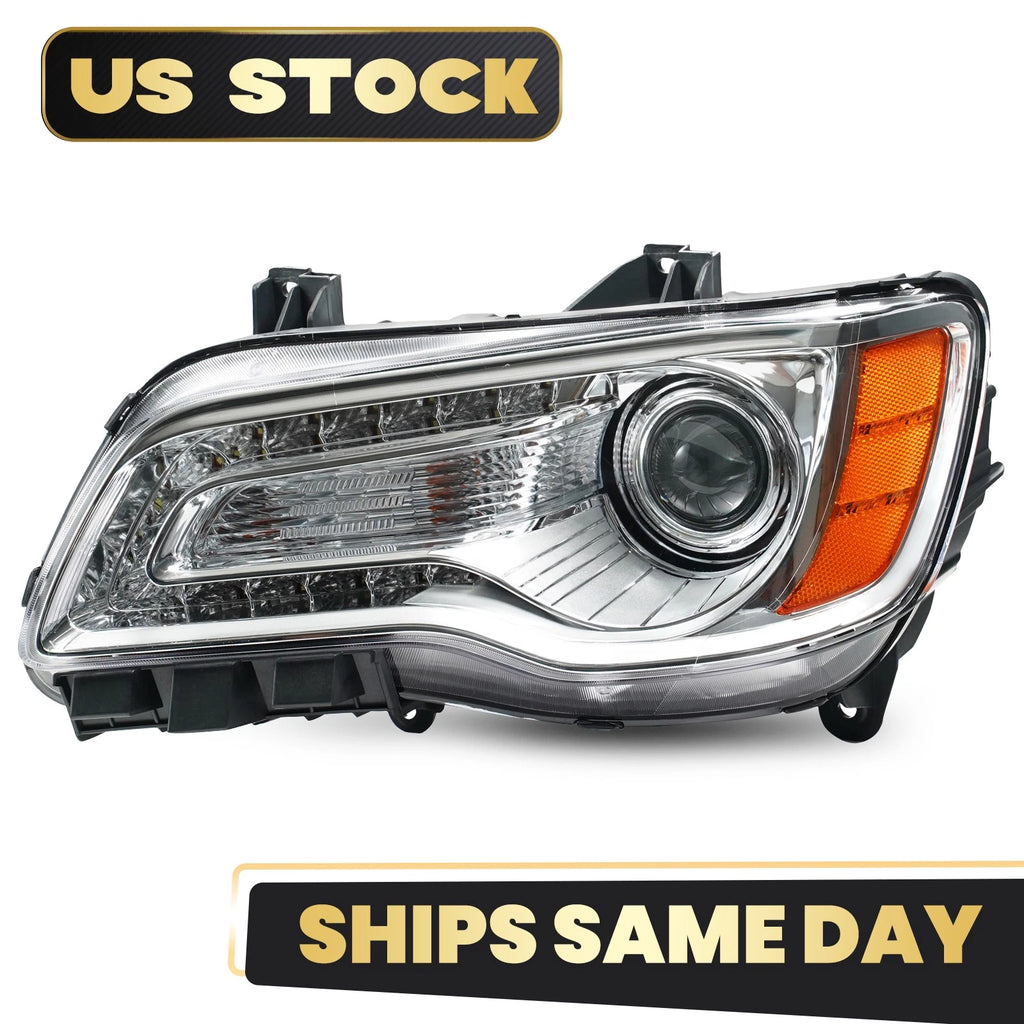 HID Xenon Chrome Headlight for Chrysler 300 (2011–2014) Left Driver Side