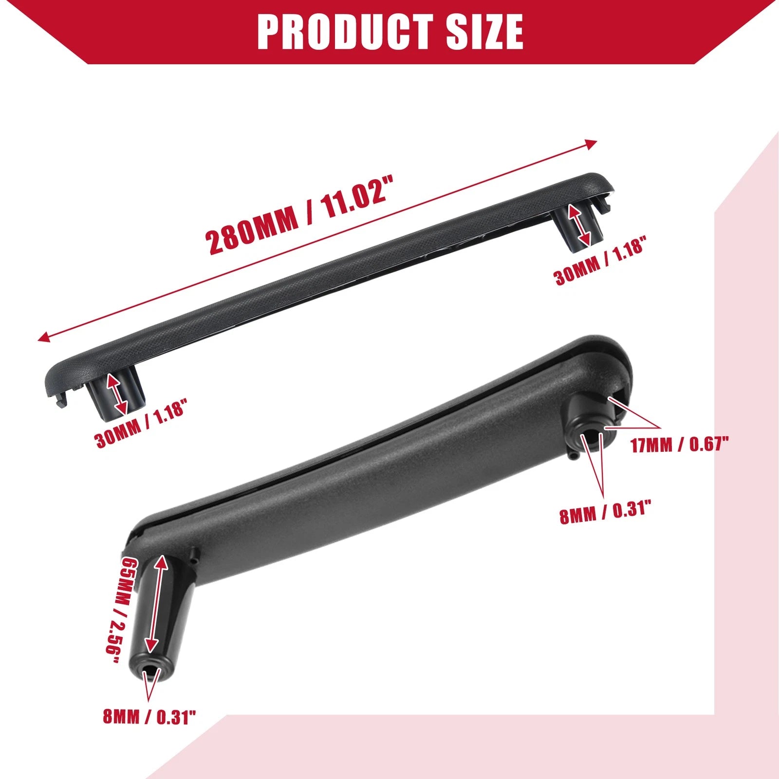 Right Side Door Pull Handle for Mitsubishi Eclipse (2006–2012) Black