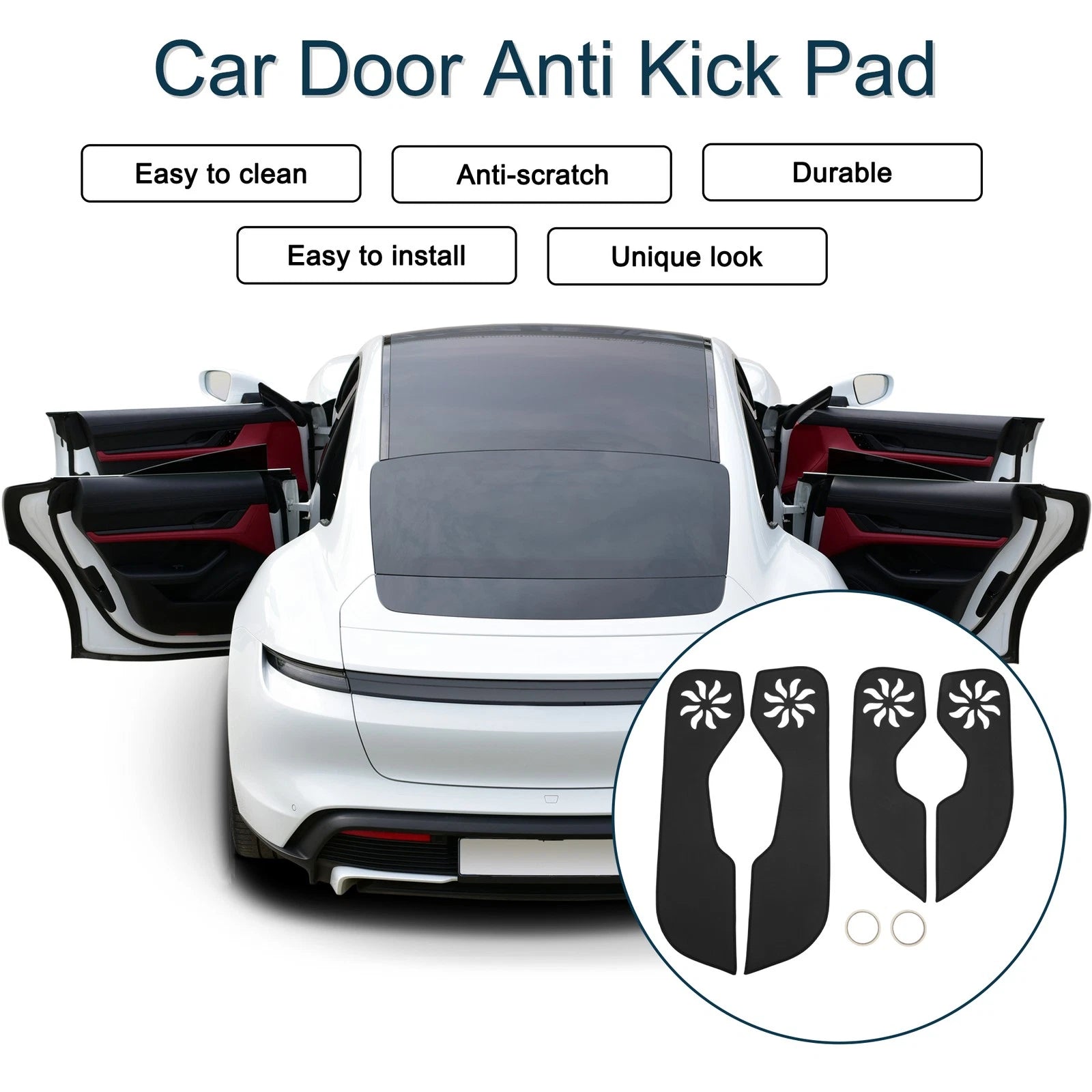 Set of 1 Car Door Anti Kick Pad Protector for Honda Civic (2022) Black