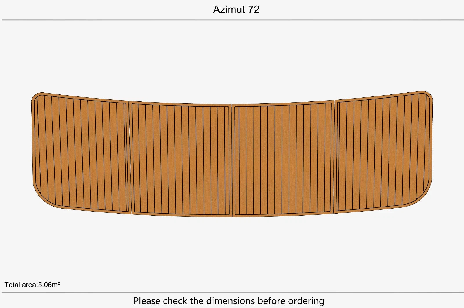 EVA Foam Faux Teak Deck Flooring for Azimut 72