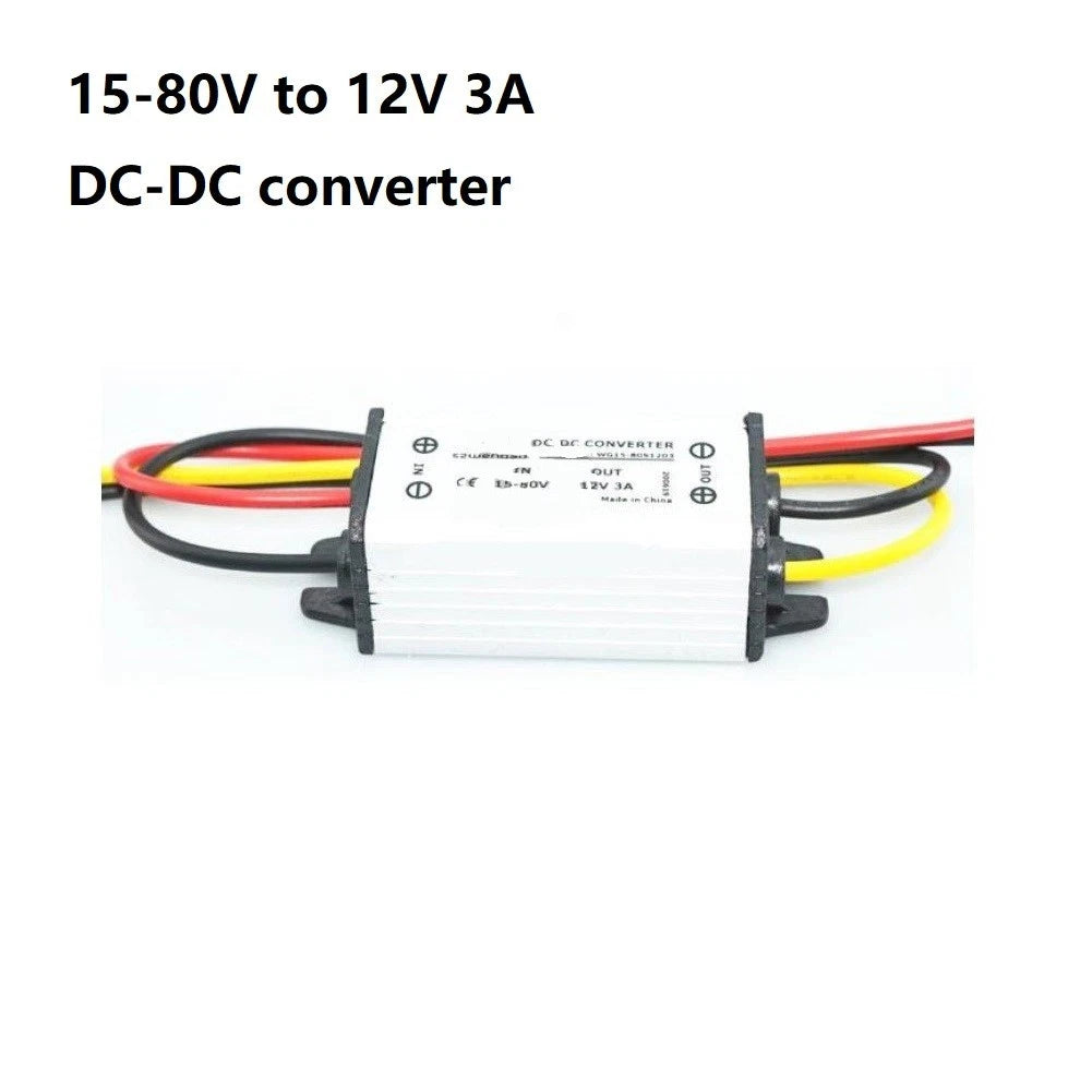 DC-DC Converter 15V-80V to 12V 3A for Boat (Waterproof, Aluminum Housing)