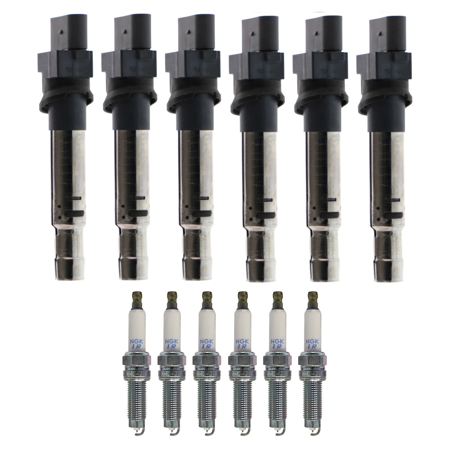 Set of 6 Ignition Coils & NGK Laser Iridium Spark Plugs for Q7 Atlas Passat V6