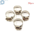 Set of 50 Stainless Steel Hose Clamps for Fuel Line (Adjustable)