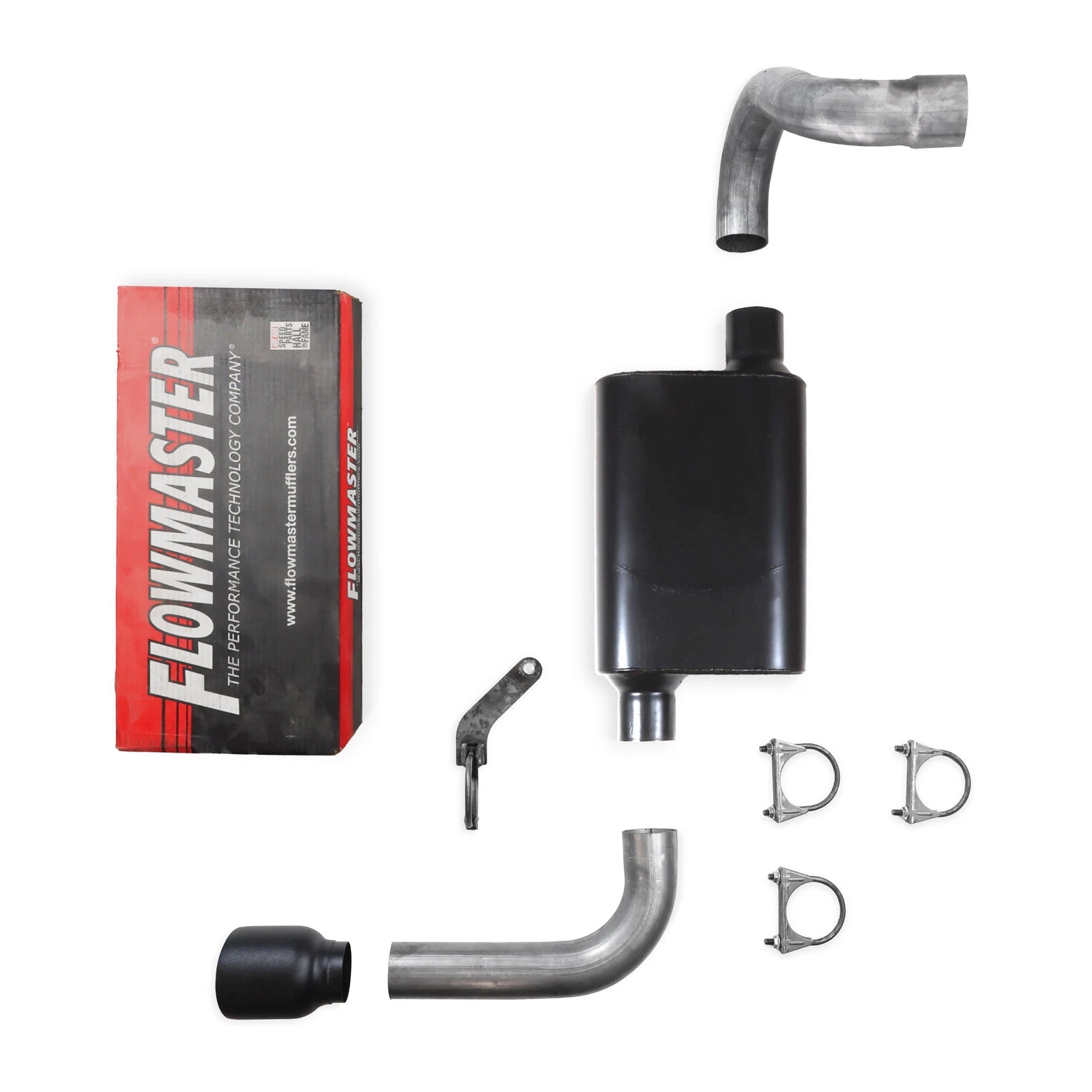2.5" Single Exhaust Kit for Jeep Wrangler (2018–2025) Flowmaster Super 44 Blk T